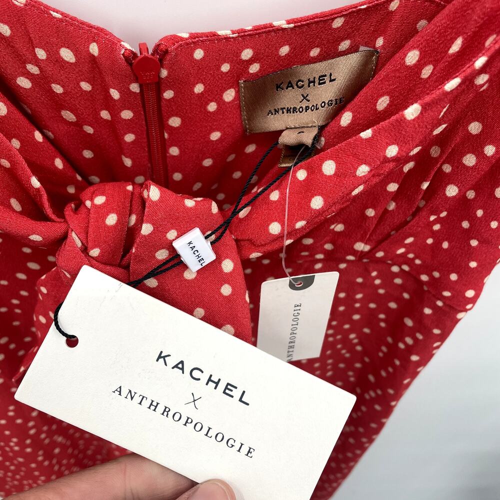 Anthropolgie x Kachel NWT Coral Jordan Polka Dot Jumpsuit // 6 - Picture 7 of 13